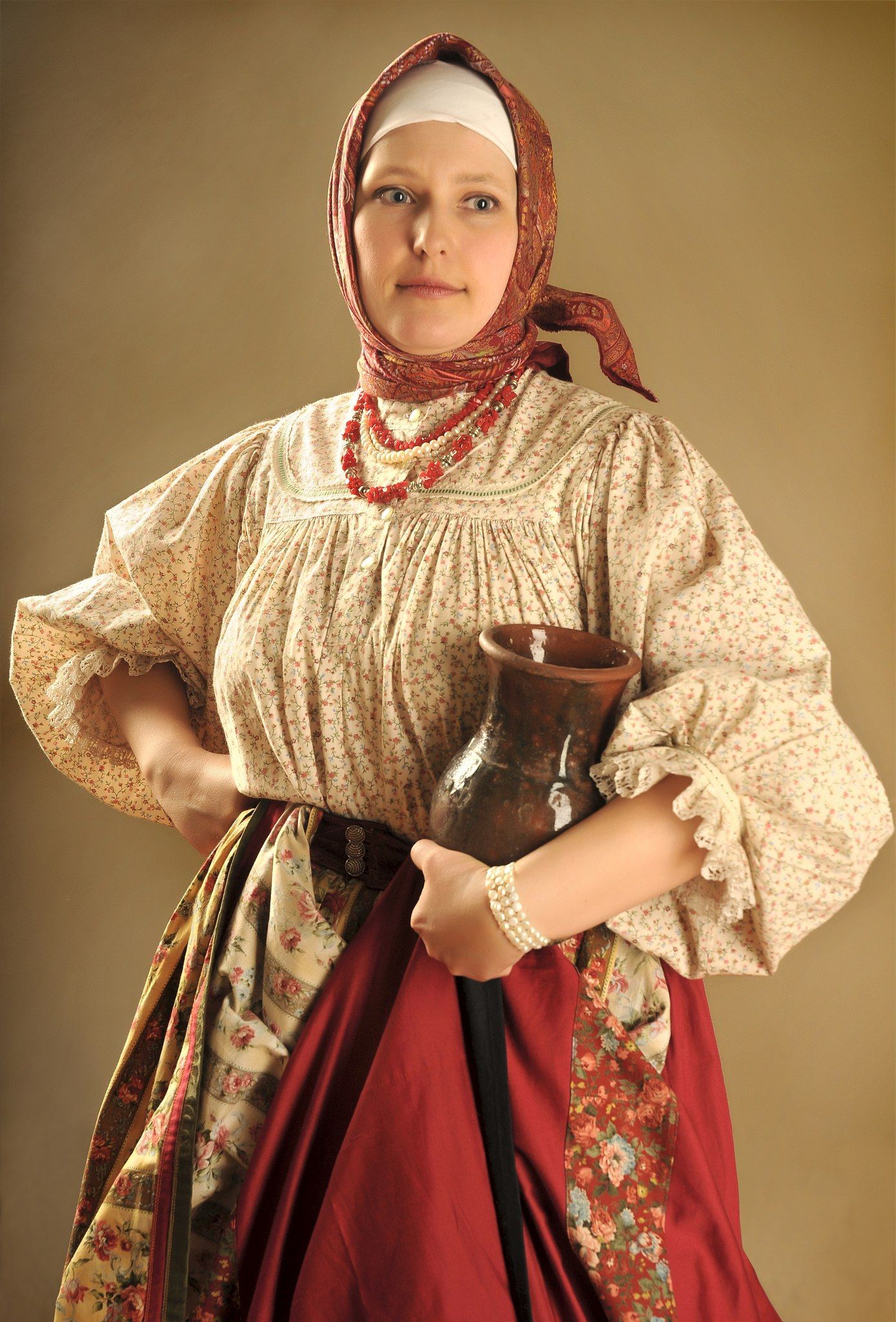 Girls in Slavic costumes in Wroclaw